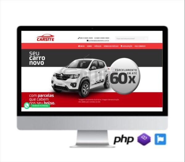SCRIPT SITE PARA GARAGEM DE VEÍCULOS EM PHP RESPONSIVO COD-8012