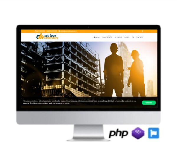 SCRIPT SITE INSTITUCIONAL EM PHP TEMA CONSTRUÇÃO COD-8031