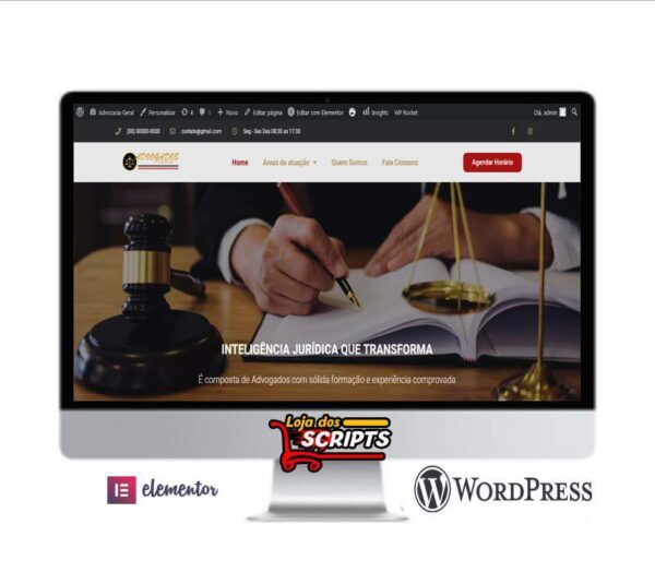 Site Completo Para Advogados  Elementor + Wordpress- COD-7559