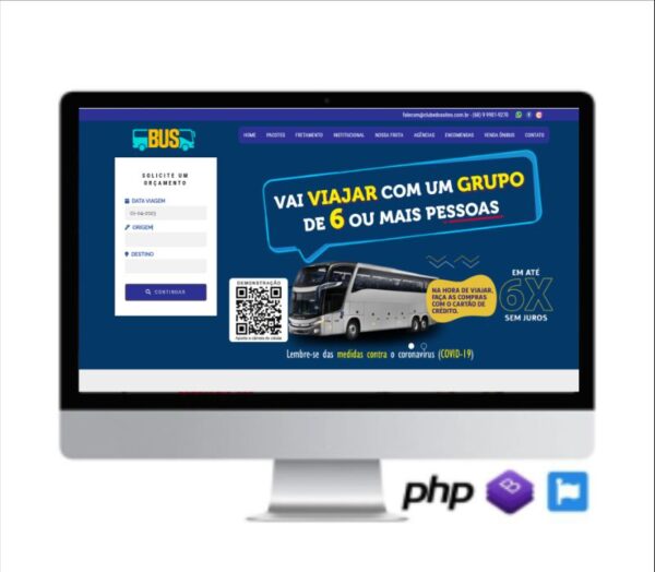 SCRIPT SITE PRONTO PARA TRANSPORTE E AGÊNCIA DE VIAGENS EM PHP COD-8005